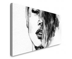Paul Sinus Art GmbH Frauen Gesicht 120x 50cm Panorama Leinwand Bild XXL Format Wandbilder Wohnzimmer Wohnung Deko Kunstdrucke