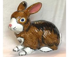 Hase Osterhause sitzend Figur Handarbeit handbemalt Deko