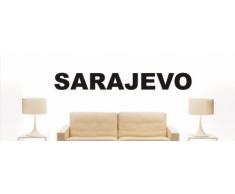 INDIGOS UG - WANDTATTOO / Wandsticker / Wandaufkleber / Aufkleber - W1024 Mehrfarbige Wandschrift mit Sehenswürdigkeiten und Stadtnamen Stadt Sarajevo 80x10