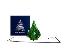 WeihnachtskarteTannenbaum | Classic Frohe Weihnachten - Weihnachtskarte 3D, Tannenbaum, Pop Up Karte zu Weihnachten, Geschenkkarte, 3D Karten, Weihnachten, Grußkarte, Adventskarte