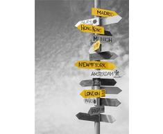 HENGCHENG Kunstdrucke Geschenk Schwarz-Weiß-Fotografie Landschaft Bild Home Decor Leinwand Malerei Wandkunst Gelbe Landschaft Kunstdruck Für Wohnzimmer, 10X15Cm 4 X 6 Zoll