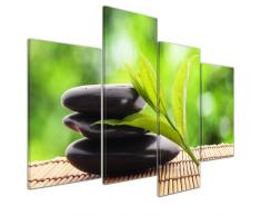 Kunstdruck - Zen Steine V - Bild auf Leinwand - 120x80 cm 4 teilig - Leinwandbilder - Bilder als Leinwanddruck - Wandbild von Bilderdepot24 - Geist & Seele - Asien - Wellness