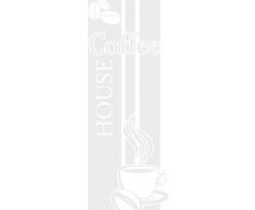 Glasdekor Glastür Aufkleber Fensterfolie für Küche Spruch Coffee Kaffee (79x30cm)