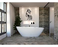 INDIGOS 4052166198721 Wandtattoo W985 Flammen Pferd Feuer Tribal Wandaufkleber 80 x 48 cm, schwarz