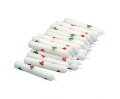 OLShop AG 5er Pack Geburtstagskerzen weiß mit Herzen und Kleeblättern (5 x 5 Stück), Kerzen für Holzkranz, Kerzen für Geburtstagszug ca. 14 x 100 mm