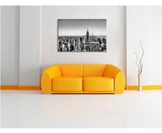 Monocrome, Empire State Building in New York , Format: 120x80 auf Leinwand, XXL riesige Bilder fertig gerahmt mit Keilrahmen, Kunstdruck auf Wandbild mit Rahmen, günstiger als Gemälde oder Ölbild, kein Poster oder Plakat