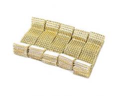 50 Stück Strass Serviettenringe Serviette Halter Schärpe Band Serviettenkette Serviettenhalter Klettverschluss mit Klettverschluss Tischdekoration für Hochziet Party Weihnachten (Gold)