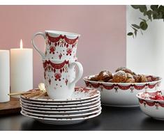 Bjørn Wiinblad Weihnachtsteller, Porzellanteller, D: 20 cm (Rot)