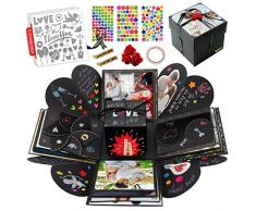 int!rend Explosionsbox I Geschenk DIY Foto Box Set I 5 Themen Schablonen, personalisierte Überraschungsbox I Geburtstag, Hochzeit, Valentinstag, Jahrestag, kreatives Fotoalbum für Freundin I Freund