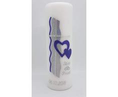 Hochzeitskerze mit Namen & Datum H-96f in vielen verschienden Farben