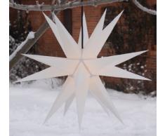 Melchior outdoor II weiß, sehr stabiler Außenstern Ø 60 cm, mit 20 Spitzen, inkl. 4 m Außenkabel Weihnachtsstern, Adventsstern