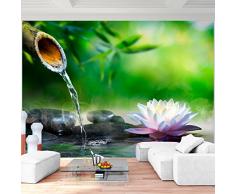 Fototapete Lotus Blume 396 x 280 cm Vlies Wand Tapete Wohnzimmer Schlafzimmer Büro Flur Dekoration Wandbilder XXL Moderne Wanddeko - 100% MADE IN GERMANY - Bambus Feng Shui Runa Tapeten 9198012a