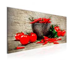 Bilder Küche - Gemüse Wandbild Vlies - Leinwand Bild XXL Format Wandbilder Wohnzimmer Wohnung Deko Kunstdrucke Braun 1 Teilig - MADE IN GERMANY - Fertig zum Aufhängen 005812a