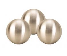 Geschenkestadl 3 Dekokugeln in Silber matt ca. Ø 10 cm Kugel Edelstahl Rosenkugel Weihnachten Garten