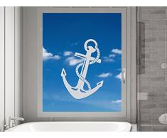 GRAZDesign Fenstertattoo Maritim/Anker mit Seil, Fensteraufkleber fürs Badezimmer, Glastattoo Bad-Fenster / 41x30cm
