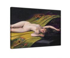 Leinwandbild Luis Ricardo Falero Liegender Akt - 50x40cm quer - Wandbild Alte Meister Kunstdruck Bild auf Leinwand Berühmte Gemälde