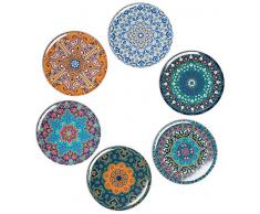 BOHORIA® Premium Design Untersetzer (6er Set) - Dekorative Untersetzer für Glas, Tassen, Vasen, Kerzen auf ihrem Esstisch aus Holz, Glas oder Stein (rund | 9cm) (Jumeirah)