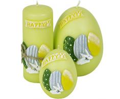 holzalbum Osterkerzen 3 Stück Ostereier Ostern Dekoration Eierkerze Ei Osterei Wachs Kerze