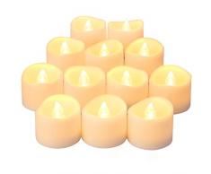 【2020 Neue】ORIA 12 LED Kerzen, Flammenlose Kerzen LED Teelicht Elektrische Kerzen Lichter, Batteriebetriebene Flackern Teelichter Kerzen Tealights für Weihnachten, Hochzeit, Party, etc
