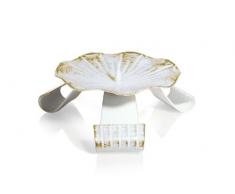 Taufkerzen Dreifussleuchter Weiss/Gold, 100 mm Durchmesser