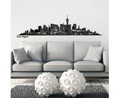 Wandkings Skyline Wandaufkleber Wandtattoo - 125 x 30 cm in schwarz - Deine Stadt wählbar - Las Vegas