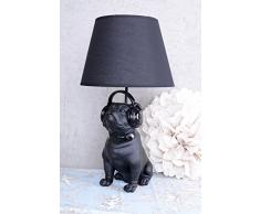 Tischlampe Mops Over-Ear Leuchte Hundefigur Lampe 54cm Tischleuchte Mopsfigur cw088 Palazzo Exklusiv