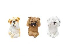 1PLUS Polyresin Dekofiguren Nikko für den Garten, drei weise Hunde, Sehen Hören Sprechen, Gartendekoration