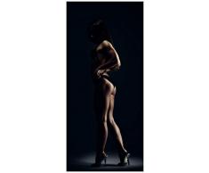 Türtapete Türposter Sexy Frau im Dunkeln - Schatten, Silhouetten, Muskeln - Größe 93 x 205 cm
