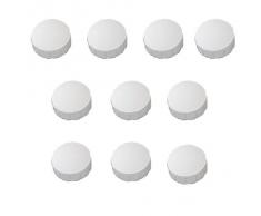 10x Magnete, Weiß Ø 24mm, Haftmagnete für Whiteboard, Kühlschrankmagnet, Magnettafel, Magnetwand, Magnet Rund