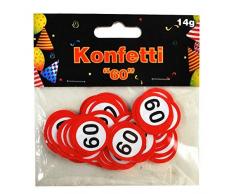 Udo Schmidt GmbH & Co Streudeko zum 60. Geburtstag - Kunststoff Dekostreu bedruckt mit Verkehrsschild Zahl 60