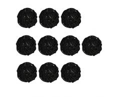 MagiDeal 10Pcs Rattankugeln Rattan Ball DIY Basteln Lounge Rattan Dekokugeln - Schwarz, 5 cm