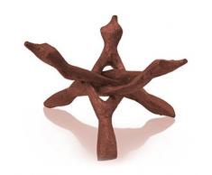 TEMPELWELT Holzständer Holzhalter 15 cm aus Holz rotbraun, Halter Ständer für Glaskugel Kristallkugel Rohkristalle Steine, Standfuß Glaskugelhalter Kristallpräsenter