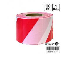 100 m Absperrband Kennband rot-weiß Warnband