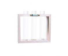 Garneck Wandbehang Glasvase Wasserpflanze Blumenrohr Pflanzer mit Holzständer Hydroponik Kristall Terrarium Behälter für Home Office