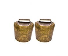 Healifty 2 Stück Kuhglocke Tierhalsglocke Laute Bronzeglocken Hängen Anhänger Lieferungen für Schaf Pferd Kuh (Bronze Große 62G Stil)