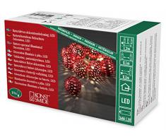 Konstsmide LED Dekolichterkette, große rote Metallbälle, 10 warm weiße Dioden, batteriebetrieben, Innen, 3x AA 1,5 V exklusive, transparentes Kabel 3157-553