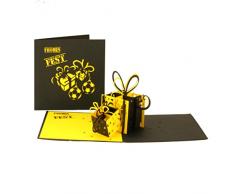 3D Pop Up Karte „Fußball - Weihnachten in Schwarz & Gelb“ Weihnachtskarte für Fußball-Fans in Dortmund, Aachen …