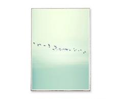 DIN A4 Kunstdruck Bild THE JOURNEY -ungerahmt- Vögel, Schwarm, abstrakt, Himmel, Vintage, Natur, Landschaft, skandinavisch