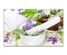 Acrylglasbilder 80x50cm Wellness Spa Kräuter Blumen lila weiß Feng Shui Ruhe Acryl Bilder Acrylbild Acrylglas Wand Bild 14H998