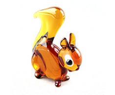 Eichhörnchen aus Glas, Glastier, Glasfigur, Lauscha, Handarbeit, braun