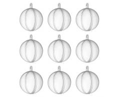 WINOMO 10 x Weihnachtskugeln Transparent Kugel zum Befüllen mit Aufhängeöse 4CM