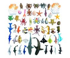 DOITEM 54 Pack Mini Vinyl Kunststoff Ozean Meer Tierfiguren Spielzeug Set, Realistisch Unter Dem Meer Leben Abbildung Bad Geschenk für Kind Pädagogisches Kinder Party