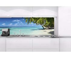 DIMEX LINE Küchenrückwand Folie selbstklebend Strand IM Paradies 180 x 60 cm | Klebefolie - Dekofolie - Spritzschutz für Küche | Premium QUALITÄT