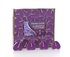 Feiyue Romantisch Kreative Kleine Kerze Kostenlos Blütenblatt Herzförmiger Heiratsantrag Rauchlose Duftkerzen Led Kerzen Home Decoration Candele, 50Purple-Love Shape