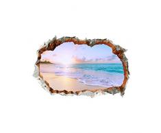 display08 3D-Effekt Wandsticker Dekoration Meer Meer Meer Meer Strand Muster Stil Aufkleber Home Ornament