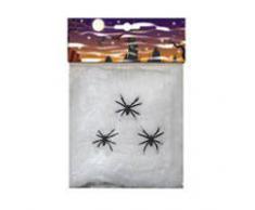 Halloween Weiße Spinnennetz-Deko mit Spinnen