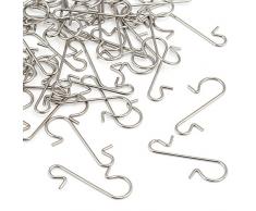 Naler 120 Kugelaufhänger S Haken Klein Schnellaufhänger für Weihnachtskugel Silber