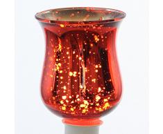 Teelichtglas - 4 Stück - Partylicht - Rot - Aufsatz 8 cm
