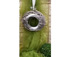 HIKO-EVENTDEKO Doppelkranz Wandkranz Nr.15 Türkranz 30 cm mit Filz grau Silber modern Türdeko