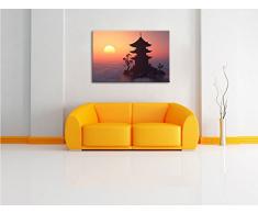 Pixxprint Buddhistischer Tempel in Asien als Leinwandbild | Größe: 60x40 cm | Wandbild | Kunstdruck | fertig bespannt